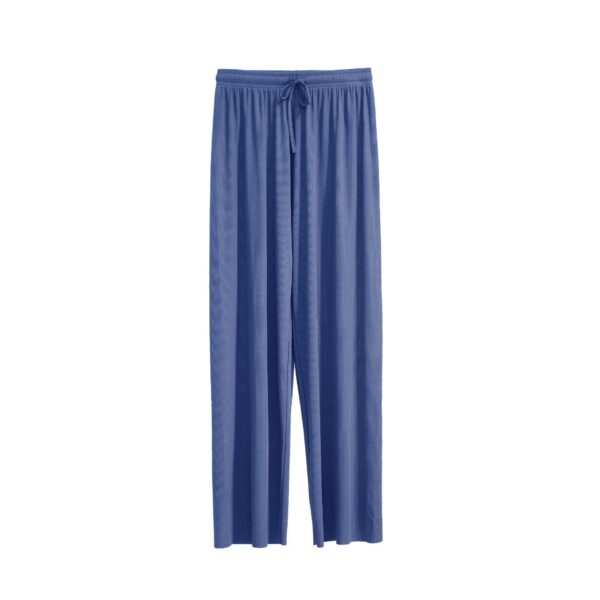 Women Ankle-Length Wide Leg Pants Casual Summer Solid Elastic Waist Loose Ice Silk Pants Spring Summer Female Trousers - Image 10