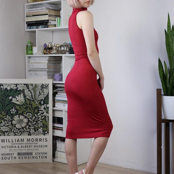 Summer Women Sexy Slim Turtleneck Sleeveless Dresses Female Vestidos Tank Dress Woman Skinny Elastic Culb Pencil Dresses - Image 8
