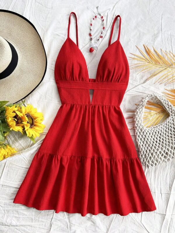 4-Color Leopard Printed Sexy Camisole Dress Women Sleeveless Backless Mini Dress Summer Vacation Dresses - Image 4