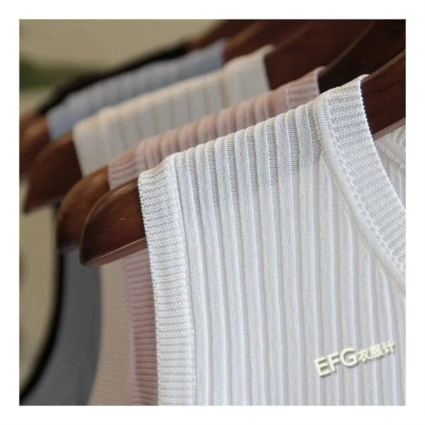 Summer Sleeveless Blouse Women O-neck Knitted Blouse Shirt Women Clothes Women Tops - Image 6