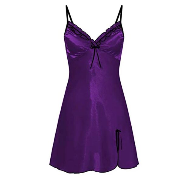 Women Sling Lace Sleepwear Female Sexy V Neck Nightdress Sexy Nightdress Lace-up Cutout Flower Silky Comfortable Sleepwear New - Image 5
