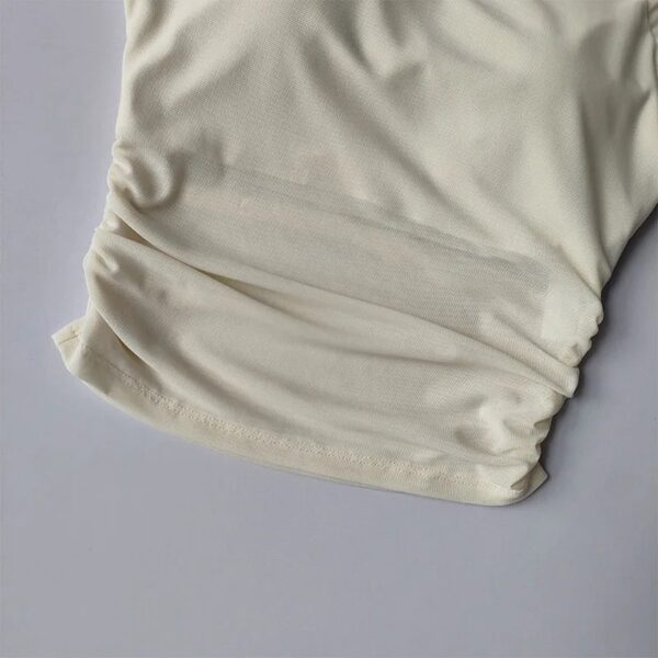 Summer New Fake Two Piece Yoga Dress Fixed Chest Cushion Sports Mesh Short Sleeves Wearing Running Sports Fitness Top - Image 7