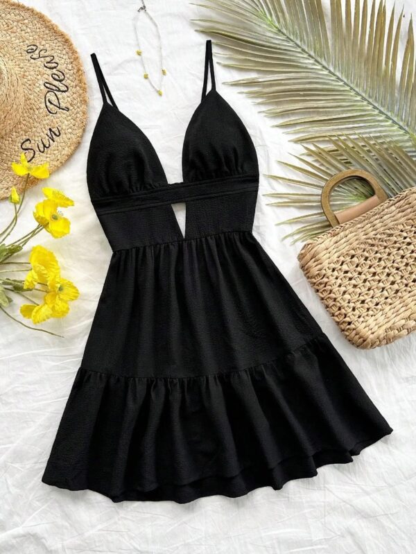 4-Color Leopard Printed Sexy Camisole Dress Women Sleeveless Backless Mini Dress Summer Vacation Dresses - Image 3