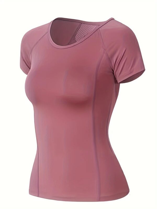 Sports T-shirt women summer breathable sexy beauty back fitness wear quick dry running training short sleeve yoga top - Image 5