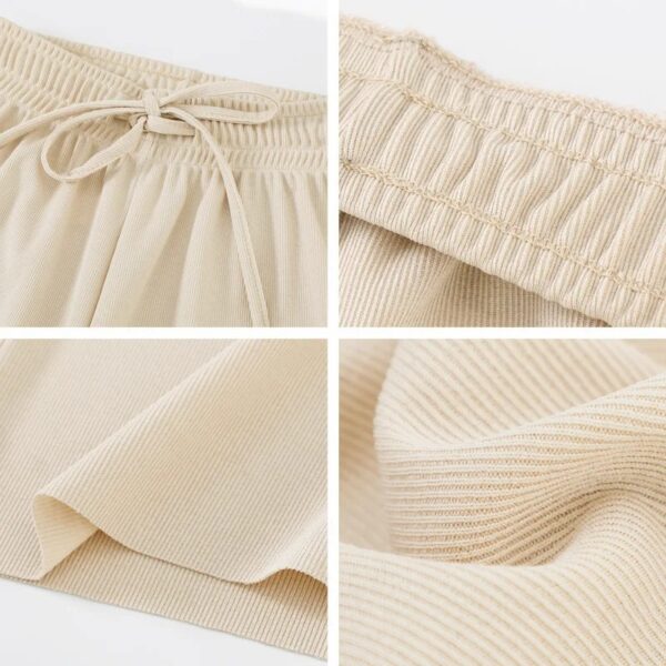 Women Ankle-Length Wide Leg Pants Casual Summer Solid Elastic Waist Loose Ice Silk Pants Spring Summer Female Trousers - Image 6