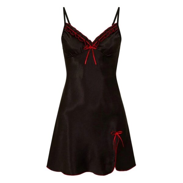 Women Sling Lace Sleepwear Female Sexy V Neck Nightdress Sexy Nightdress Lace-up Cutout Flower Silky Comfortable Sleepwear New - Image 4