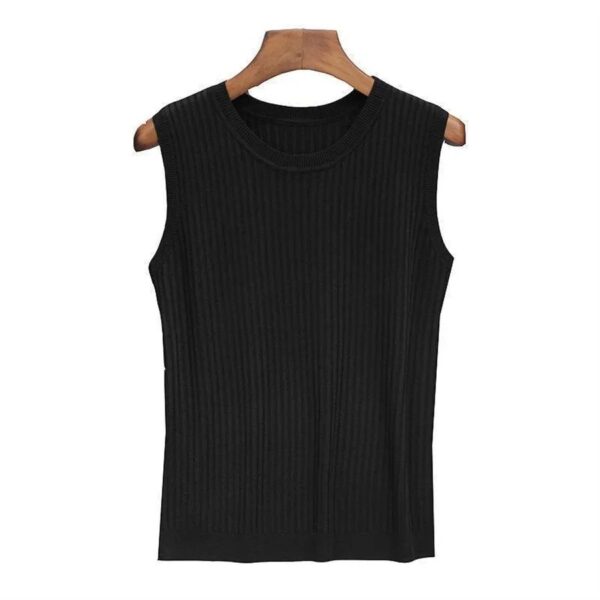 Summer Sleeveless Blouse Women O-neck Knitted Blouse Shirt Women Clothes Women Tops - Image 8