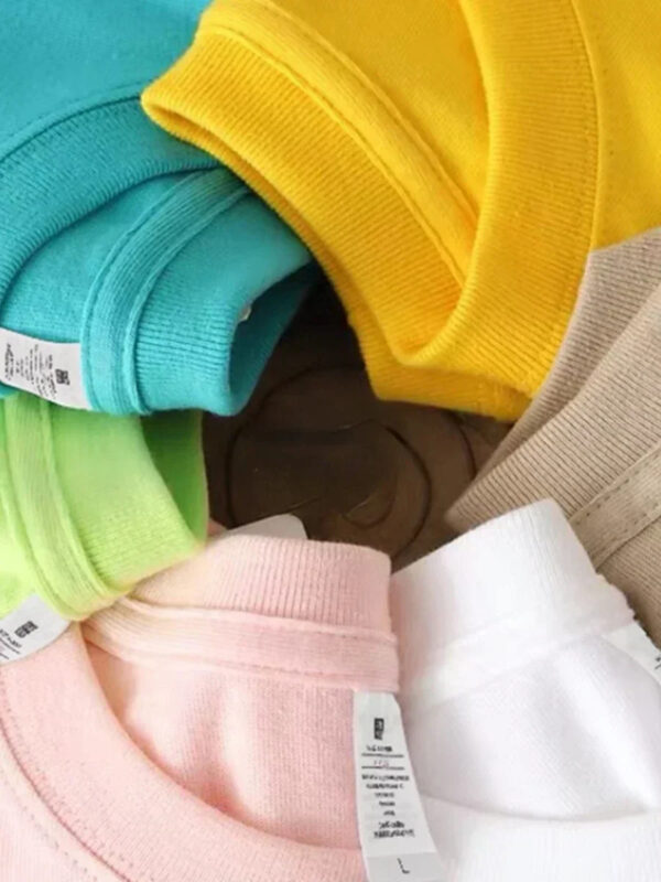 Summer 100% Cotton Women's T-shirt Bottoming Basic Fashionable Solid Lady Short Sleeve Loose Tops Shirts 230g/㎡ Tops - Image 2