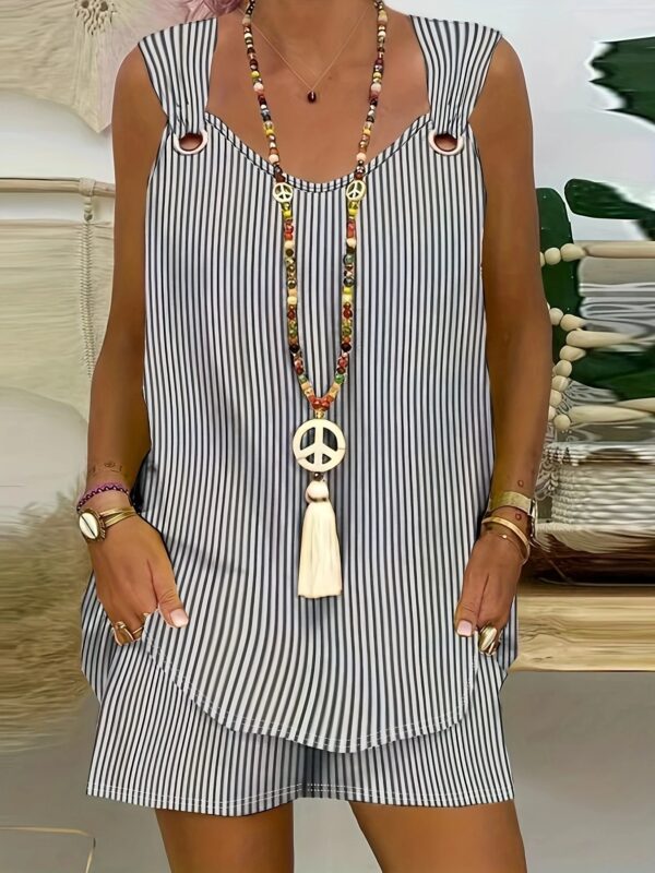 Plus Size Summer striped lady suit - Image 5