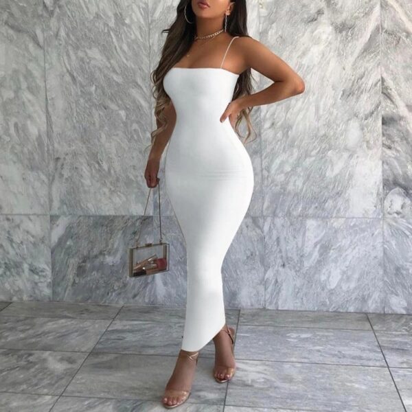 Summer Black Sexy Dress Women Streetwear Sleeveless Backless Solid Spaghetti Strap Bodycon Casual Clubwear Elegant Party Dresses - Image 6