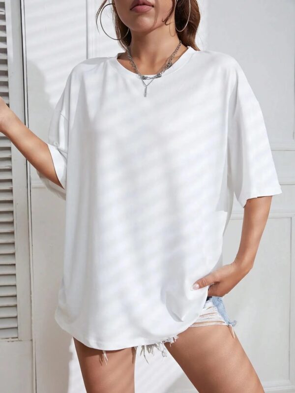 Solid Color Short Sleeve Women Fitness Cotton Soft Tshirts Breathable Comfortable Clothes Basic All Match Loose Tee Shirt Female - Image 8
