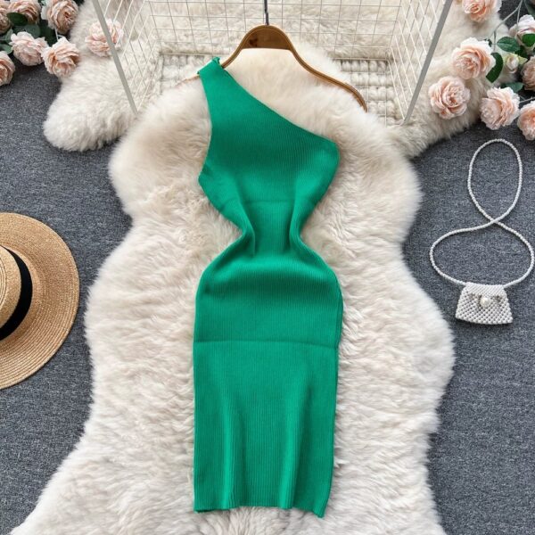 Solid New Chic Fashion Sexy Package Hips Mini Dress Women Summer Slim Elastic Knitted Party Dress Streetwear Lady Outfits - Image 3