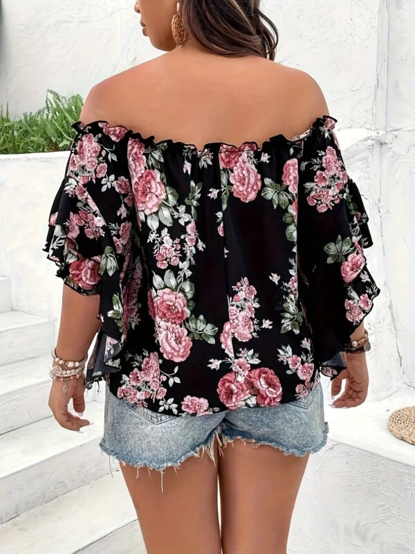 Women's plus size black elegant spring summer casual split lace patchwork loose elastic waist wide leg pants straight leg pants - Image 5