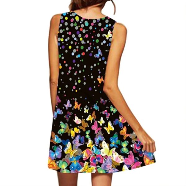 2025 European and American Cross Border Women's New Dress V-neck Sleeveless Sexy Printed Large Hem Foreign Trade Dress - Image 5