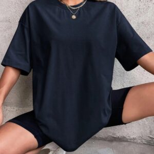Solid Color Short Sleeve Women Fitness Cotton Soft Tshirts Breathable Comfortable Clothes Basic All Match Loose Tee Shirt Female