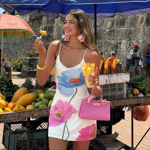 Sexy Mini Dress Women Summer New White Fashion O-Neck Streetwear Print Sleeveless Dress Strap Backless Casual Slim Elegant Dress - Image 5
