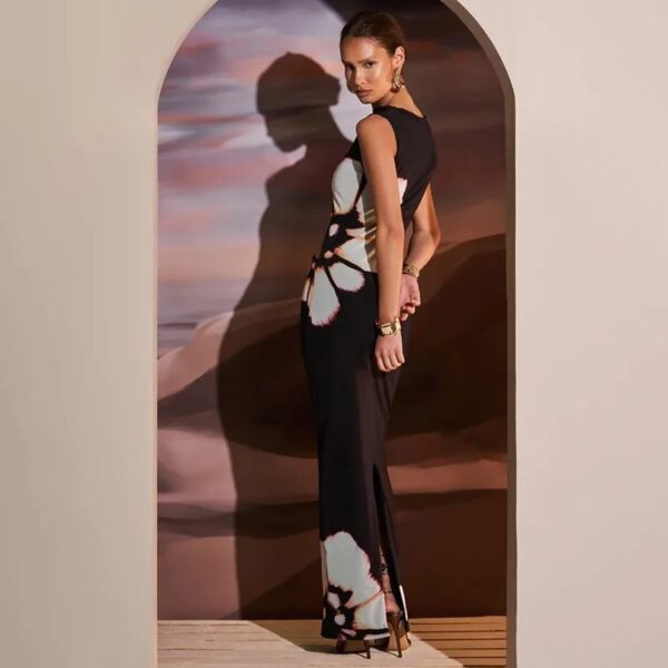Black Dresses Women Summer New O-Neck Sleeveless Sexy Clubwear Hollow Out Dress Fashion Print Casual Elegant Slim Female Dresses - Image 5