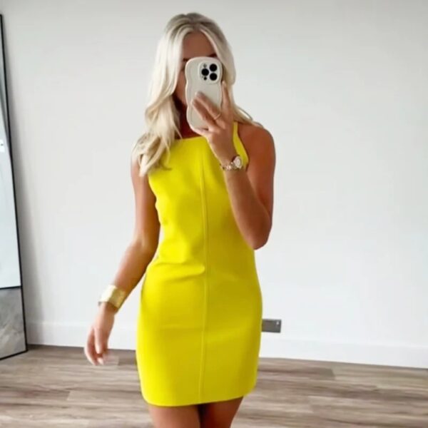 Fashion Summer Dresses 2025 Womens Dresses Bodycon Sleeveless Mini Dress White Red Blue Black Yellow Dress Vacation Dresses