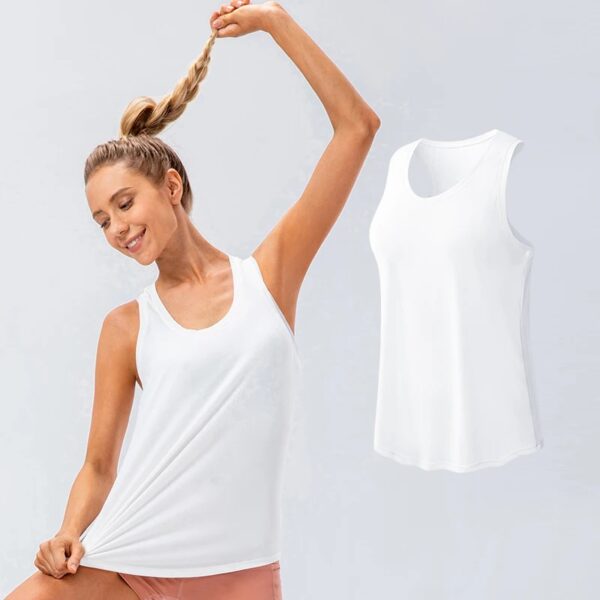 Women Sport tank Tops Loose Yoga Tops Quick Dry Workout Sport Tops For Women Fitness Sport Yoga Shirt - Image 3