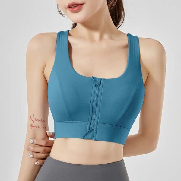 Front Zipper Sports Bra Shock-proof Sports Underwear High Impact Yoga Bra Quick Dry running vest Fitness Yoga Bra Top For Wome - Image 3