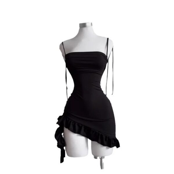 2025 Sexy Sleelveless Backless Mini Dress Women Summer Europe America Lace Up Bodycon Dresses High Street Party Club Black Dress - Image 3