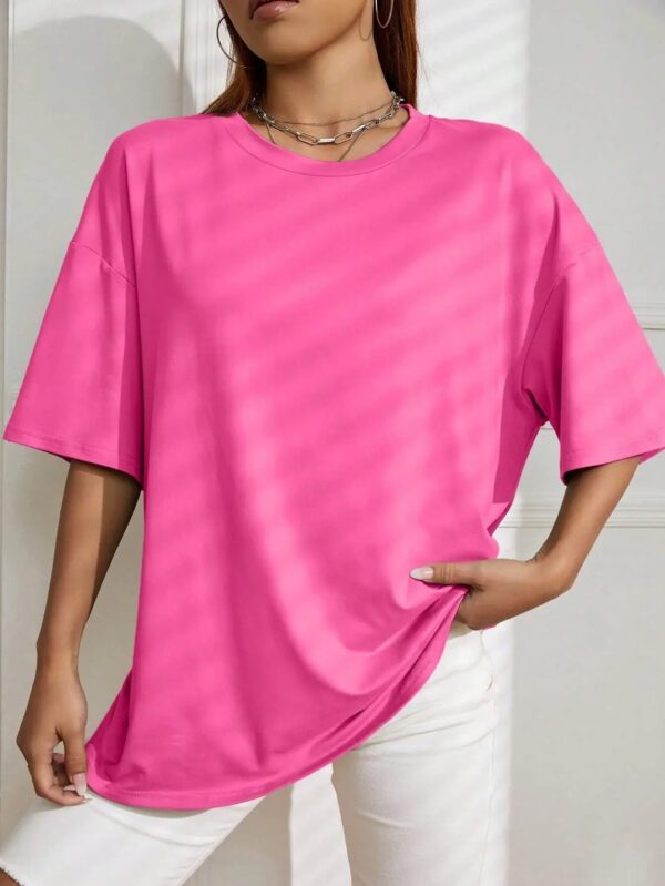Solid Color Short Sleeve Women Fitness Cotton Soft Tshirts Breathable Comfortable Clothes Basic All Match Loose Tee Shirt Female - Image 4