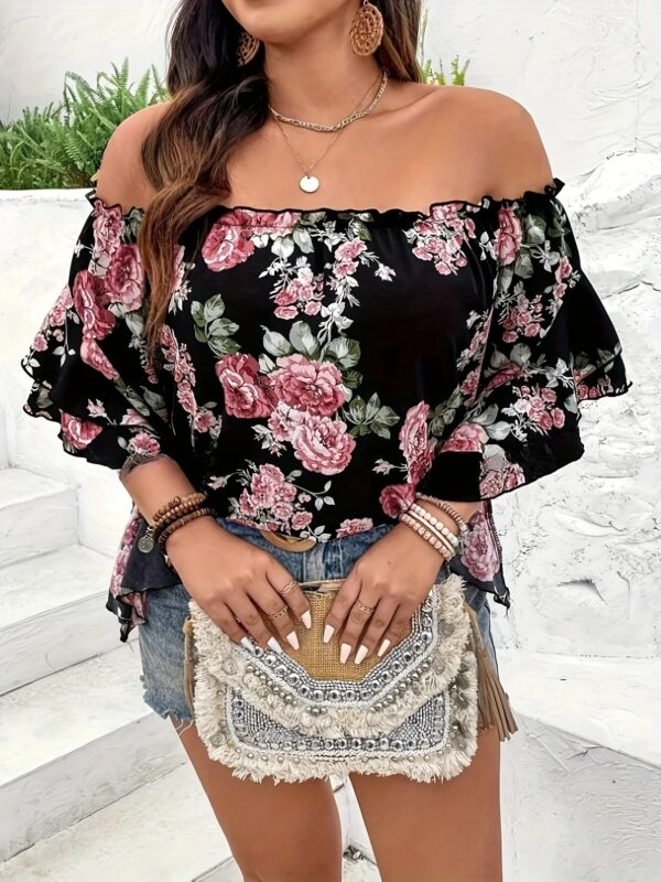 Women's plus size black elegant spring summer casual split lace patchwork loose elastic waist wide leg pants straight leg pants - Image 2