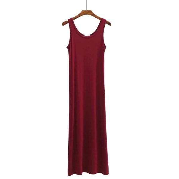 Modal Long Camis Vest Dress Bottoming Skirt Woman Loose Dresses Plus Fat Plus Size Pregnancy Female - Image 3