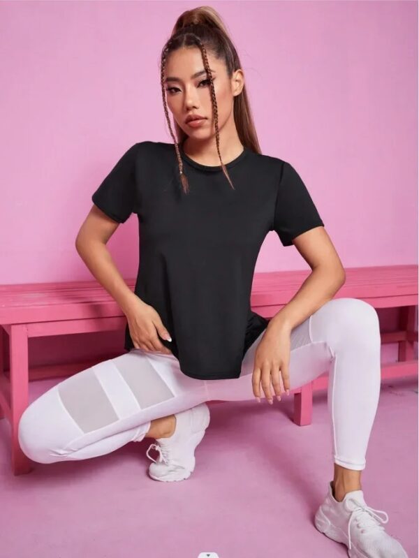 Women Seamless Yoga T-Shirt Female Fitness Crop Top Workout Gym Training Shirts Athletic Short Sleeve Yoga T-shirts Sportswear - Image 2