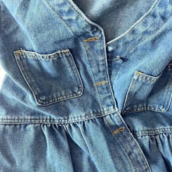 Sleeveless Strap Dress Women 2025 Summer Single-Breasted Pockets Denim Dresses Woman Korean Style Loose A Line Mini Dress - Image 2