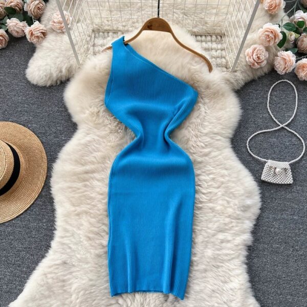 Solid New Chic Fashion Sexy Package Hips Mini Dress Women Summer Slim Elastic Knitted Party Dress Streetwear Lady Outfits - Image 4