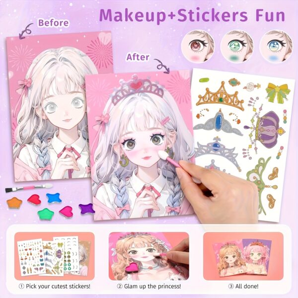 DIY Princess Makeup Bag Set - Handmade Makeup Dress Up, Diamond Stickers, Suitable for Girls | Perfect for New Year, Easter, Christmas, Mother'S Day, New Year - Image 7