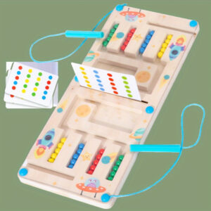 Beginner Logic Training Maze Puzzle, Mixed Color Brain Teaser Toy with Bead Movement Game, Educational Activity for Social Play, Age 3+ - Two Styles Rich TikTok