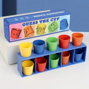 Guess the Cup Game - Colorful Sorting Challenge for Kids, Fun Memory & Logic Game with 12 Cups, Dual Player Blind Guessing, Ideal Holiday Gift for Ages 6+