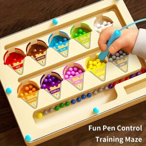 Wooden Number Color Counting Board Puzzle Set, Color Sorting Maze Toy for Fine Motor Skills Training, Children's Holiday Gift Halloween / Christmas / Easter
