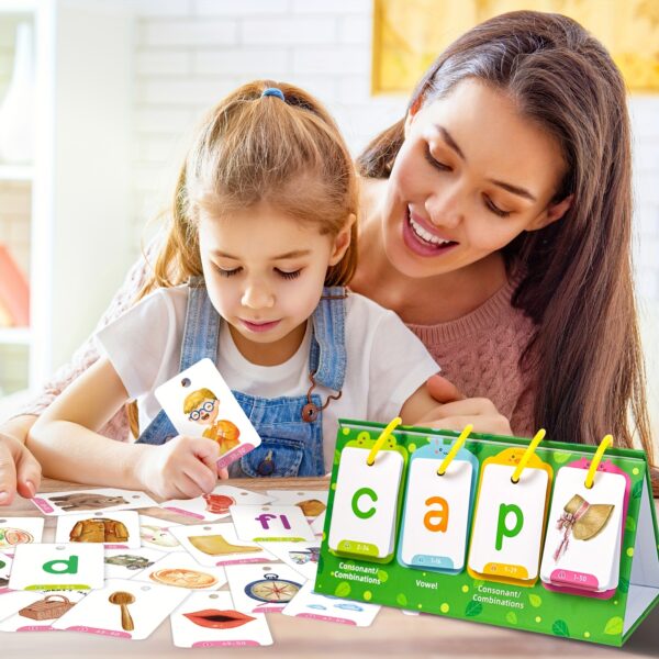 129Pcs Word Builder Game - Flash Cards Set for Kids Ages 3-6, Sight Words Preschool Classroom Phonics Learning, Early Reading Educational Tool for Speech Therapy and Special Education - Image 4