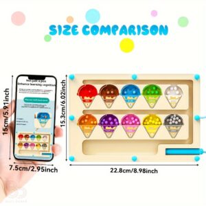 Wooden Number Color Counting Board Puzzle Set, Color Sorting Maze Toy for Fine Motor Skills Training, Children's Holiday Gift Halloween / Christmas / Easter