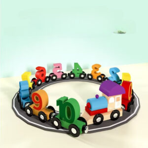 Interactive Magnetic Wooden Train Set with Numbers & Building Blocks – Educational Puzzle Toy for Early Learning, Boosts Interactivity, Perfect for Parties & Holiday Gifts, Magnetic Playset | Colorful Train Set | Learning While Playing, Educational Toys And Game