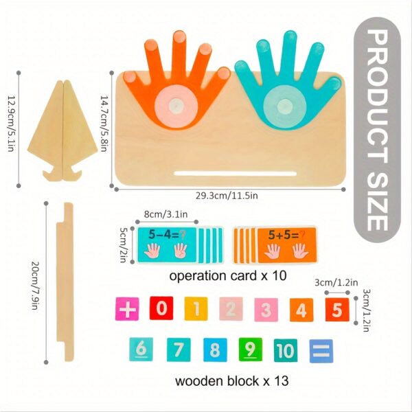 1 counting board, 13 digit blocks, 10 cards, 2 bases, 1 bracket to cultivate cognitive abilities, mathematical operations, addition, subtraction, and matching, Halloween, Christmas, and New Year gifts - Image 5