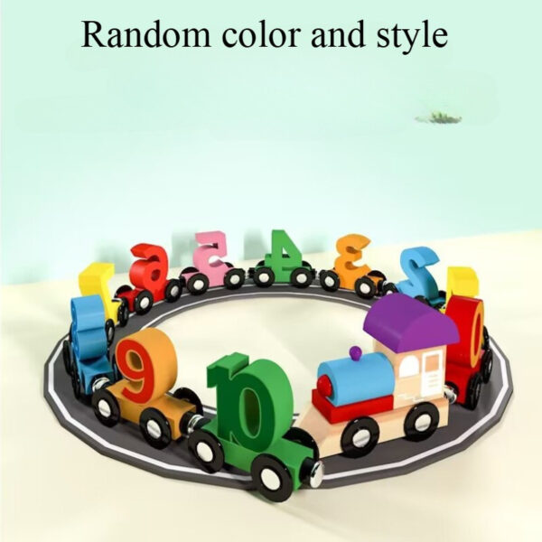 Interactive Magnetic Wooden Train Set with Numbers & Building Blocks – Educational Puzzle Toy for Early Learning, Boosts Interactivity, Perfect for Parties & Holiday Gifts, Magnetic Playset | Colorful Train Set | Learning While Playing, Educational Toys And Game - Image 4