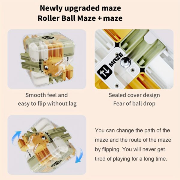 3D Maze Cube, Educational Toy Kids Teaser Toys Birthday Party Favors Suitable Ages 3+ Accessory Color Random - Image 2