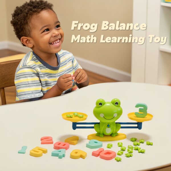 Educational Frog Math Balance Toy with Numbers 2, 3, & 6 - Fun Learning Game for Ages 3-6, Includes Guide Cards, Enhances Number Recognition & Balance Skills, Green, Ideal Easter, Thanksgiving & Christmas Gift - Image 3