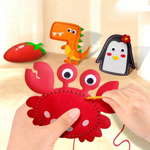 6pcs DIY Sewing Kit for Youngsters - Creative Non-Woven Fabric Craft Set with Colorful Box, Handmade Pendant & Doll Ornament Gift Idea, Handmade Materials, Doll Accessories - Image 9