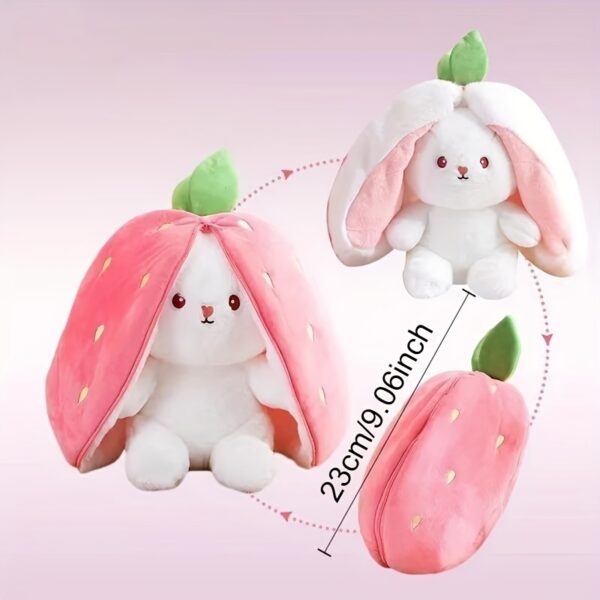 Transforming Rabbit Pillow, Strawberry Rabbit Plush Toy, Carrot Rabbit Doll, Pillow, Birthday Gift Holiday Gift Easter Gift Christmas Gift - Image 8