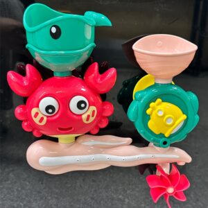 Children'S Bath Toy Water Wheel with Suction Cup, Rotating Function, Interactive Bathroom Toy for Fun in The Bathtub.