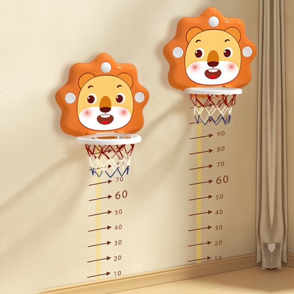 Youngsters' Cartoon Animal Basketball Hoop Set with Mini Balls & Pump - Wall-Mounted, Indoor/Outdoor Playset for Boys & Girls Ages 3+ - Image 2