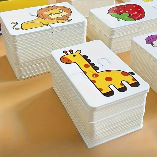 Suitable for Children's 16-Pattern 32pcs Animal and Fruit Themed Matching Puzzle Cards, Educational Cognitive Development Toy Set, Suitable for Toddler Learning, Perfect for Birthday Parties, Baby Showers, and Holiday Gifts, Ages 0-3 - Image 12