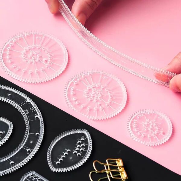 22pcs Kaleidoscope Painting Set - Fun and Versatile Magic Ruler for Creative Drawing, Ideal Birthday and Christmas Gift, Perfect Art Reward - Image 6