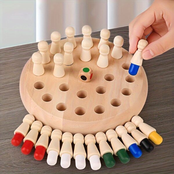 Educational Wooden Memory Chess Game - Fun and Educational Game for Youngsters and Adults - Perfect for Holidays and Gifts, Enhances Youngsters' Memory (Random Colors) - Image 8