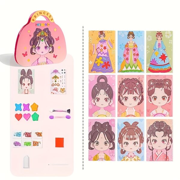 DIY Princess Makeup Bag Set - Handmade Makeup Dress Up, Diamond Stickers, Suitable for Girls | Perfect for New Year, Easter, Christmas, Mother'S Day, New Year - Image 9